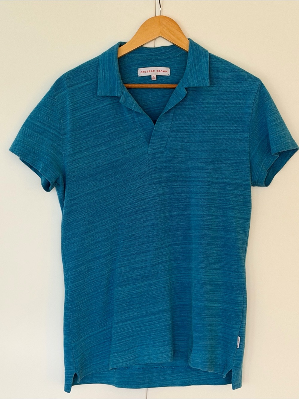 Orlebar Brown Terry Shirt — Azure Piqué, Size S